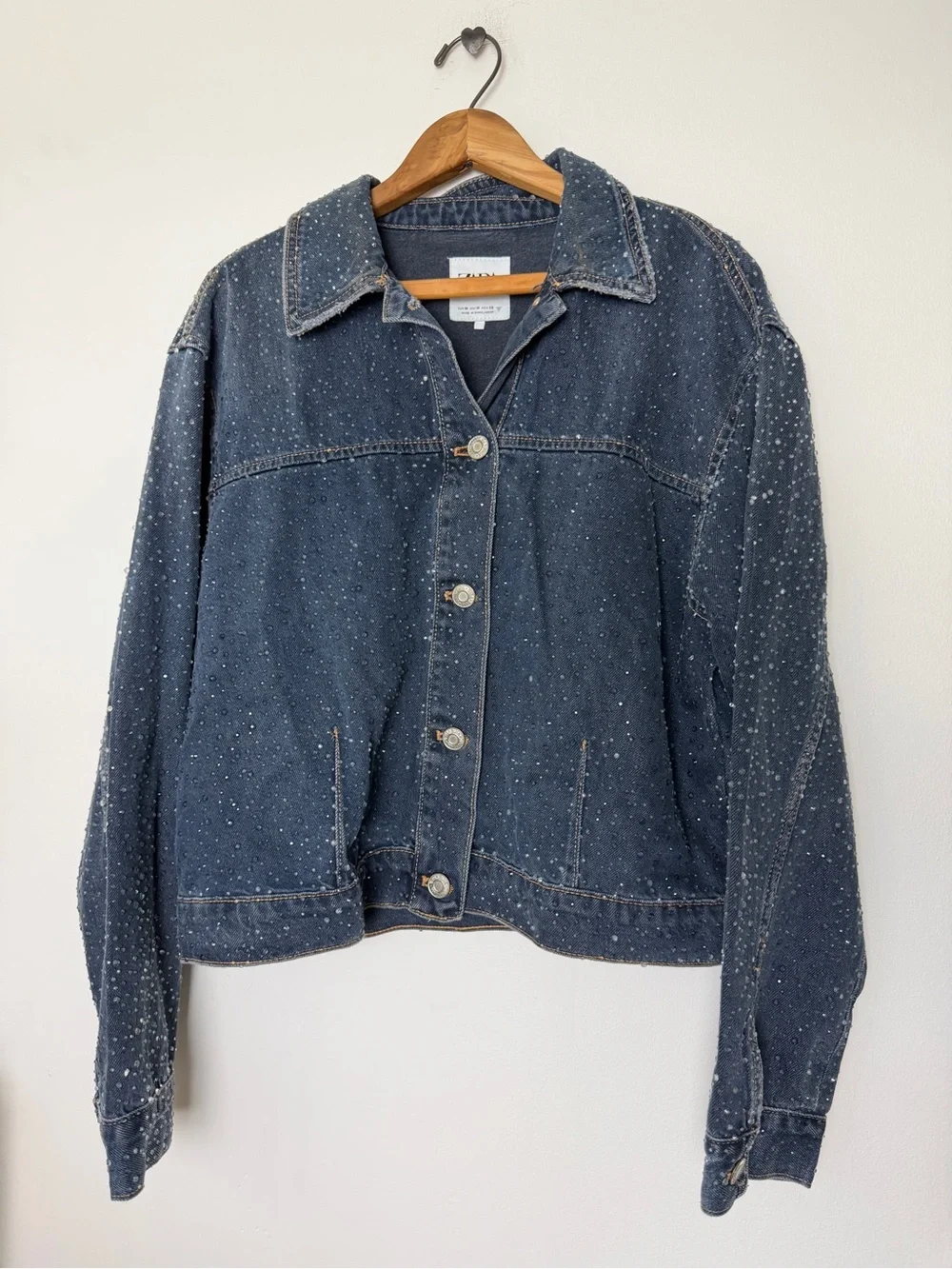 Zara Raindrop Rhinestone Denim Jacket & Jeans Set - Picture 3 of 6